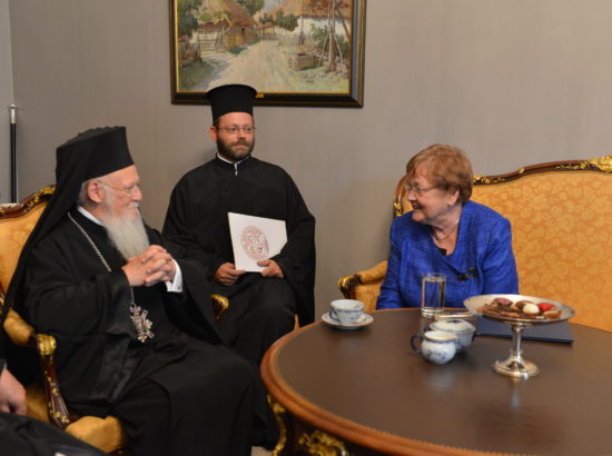Riigikogu esimehe Ene Ergma kohtumine Tema Pühaduse Konstantinoopoli oikumeenilise patriarhi Bartholomeosega
